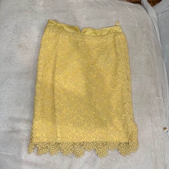 Womens yellow lace skirt anthropologie size 2 - Picture 1 of 4